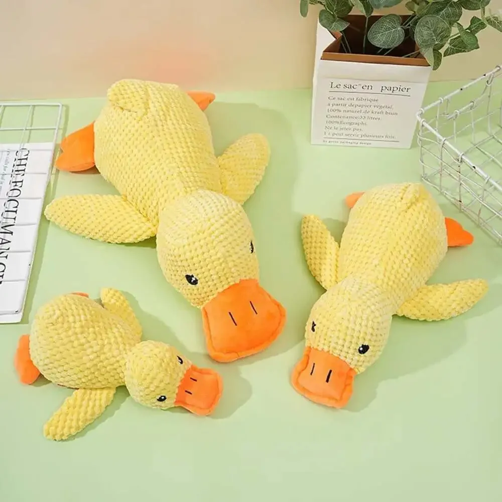 Dog Toy Plush Companion Sleeping Duck Bite Resistant Teeth Grinding Sound Relief